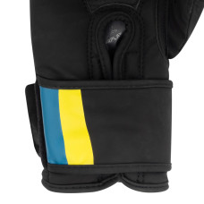 Боксерські рукавиці PowerPlay Ukraine 10 унцій, чорний, код: PP_3021_10oz_Black