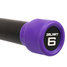 Бодібар Zelart Body Bar 6 кг, чорний-фіолетовий, код: FI-4776-6
