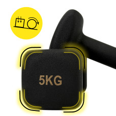 Гантелі вінілові Cornix Square 2x5 кг, чорний, код: XR-0410