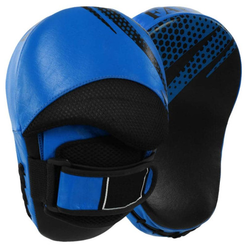 Лапа вигнута для боксу та єдиноборств шкіряна FitBox 2шт, синій, код: BO-4999_BL
