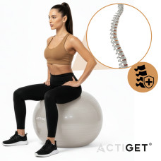М'яч для фітнесу (фітбол) Actiget 65 см з насосом Biege, код: ACT0145