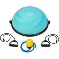 Балансувальна півсфера Gymtek Flex Core Half Ball 58см з еспандерами + насос блакитний, код: 5905884426456