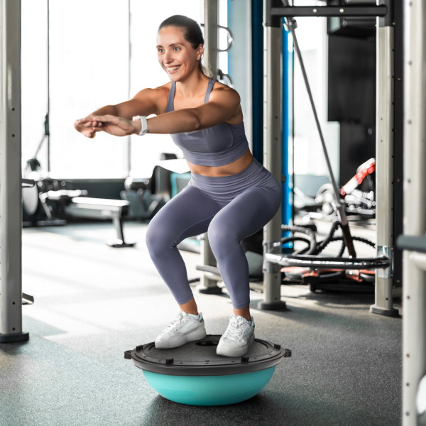 Балансувальна півсфера Gymtek Flex Core Half Ball 58см з еспандерами + насос блакитний, код: 5905884426456