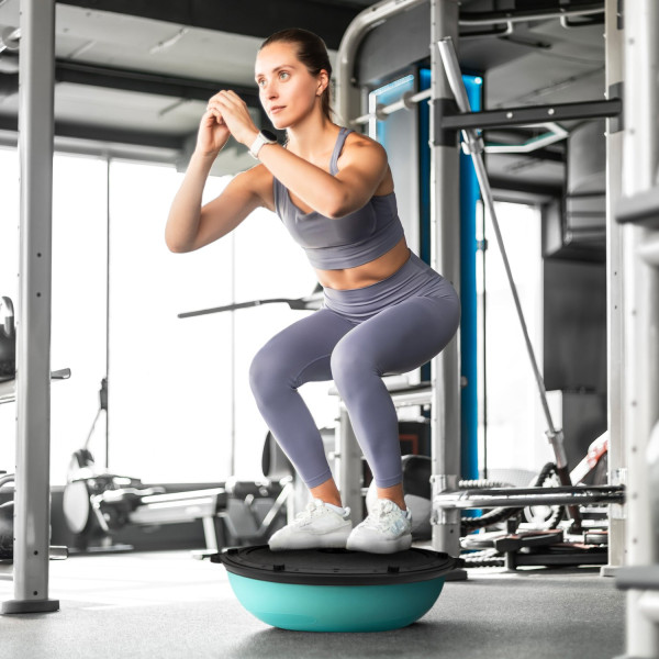 Балансувальна півсфера Gymtek Flex Core Half Ball 58см з еспандерами + насос блакитний, код: 5905884426456