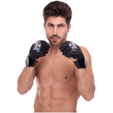 Рукавички для змішаних єдиноборств MMA Top King Ultimate шкіряні M, чорний, код: TKGGU_MBK