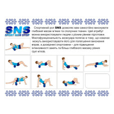 Масажний валик класичний SNS EVAJD2-33-С 33 см, синій, код: 12396-SNS