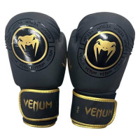 Боксерські рукавички Venum 12oz, чорний, код: VM8825-12BL-WS