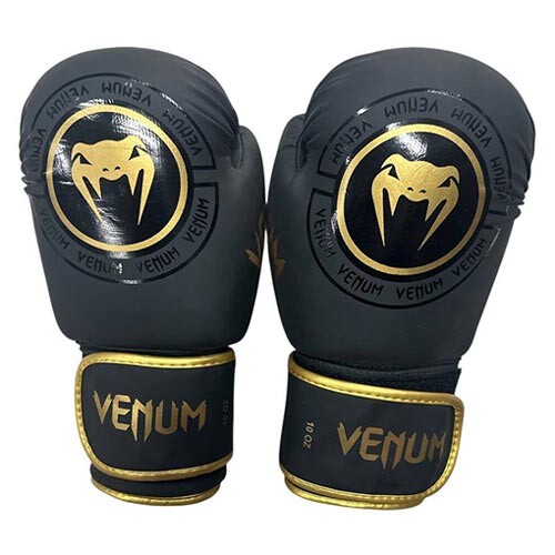 Боксерські рукавички Venum 12oz, чорний, код: VM8825-12BL-WS