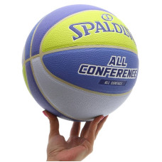 М'яч баскетбольний PU Spalding All Conference №7, синій-жовтий, код: 77394Y-S52