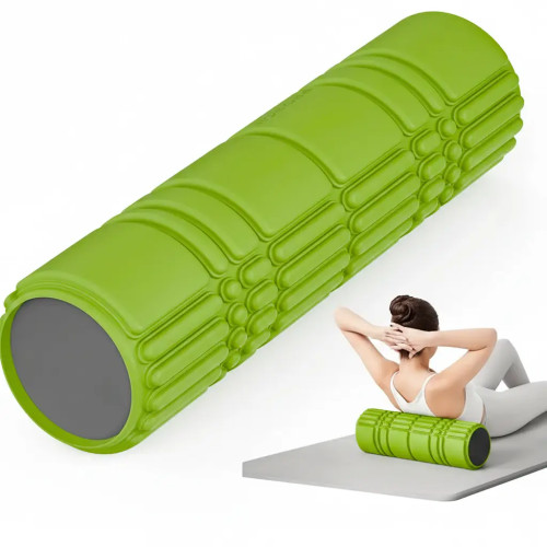 Масажний ролик WCG K3 Premium Foam Roller 42 см, 3D рельєф, EVA, до 200 кг, салатовий, код: K3-FR42-LG