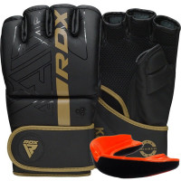 Рукавиці для ММА RDX F6 Kara Matte L, чорний-золотий, код: GGR-F6MGL-L
