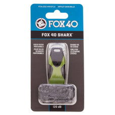 Свисток суддівський пластиковий Fox40 Sharx Safety, чорний-зелений, код: FOX40-SHARX-SAF_BKG