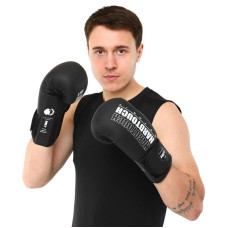 Рукавички шкіряні боксерські Hard Touch 10 унцій, чорний, код: BO-4436_10BK