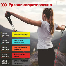 Набір еспандерів WCG T15 для фітнесу з чохлом, код: T15-IF