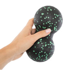 Йога ролер набір FitGo 3 в 1 (ролер, м'яч масажний, м'яч подвійний Duoball), чорний-зелений, код: FI-1061_BKG