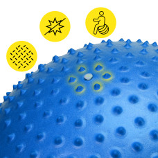 М'яч для фітнесу (фітбол) Cornix 55 см масажний Anti-Burst Blue, код: XR-0467