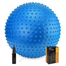 М'яч для фітнесу (фітбол) Cornix 55 см масажний Anti-Burst Blue, код: XR-0467