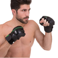 Рукавички для змішаних єдиноборств MMA Zelart L чорний-салатовий, код: VL-3089_LBKLG