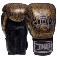 Рукавички боксерські  Top King Super Snake шкіряні 16 унцій, білий-золотий, код: TKBGSS-02_16WG-S52