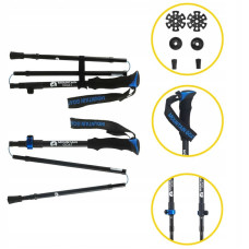 Трекінгові палиці Mountain Pro+ 43-130 см, чорний-синій, код: P-5907739318244