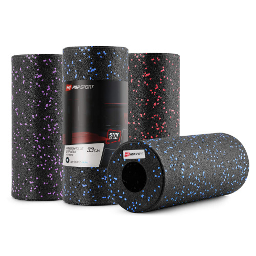 Роллер масажер (валик, ролик) гладкий Hop-Sport EPP 33см HS-P033YG чорно-синій, код: 5902308217324