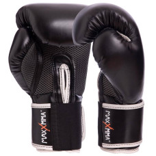 Рукавички боксерські Maxxmma на липучці 12 унцій, чорний, код: GB01S_12BK