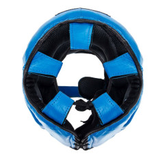 Шолом боксерський з бампером шкіряний Twins Steel Frame S, синий, код: BO-0573_SBL