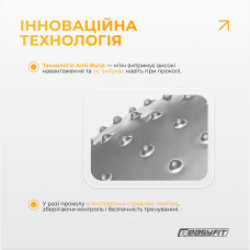 Фітбол EasyFit Hybrid 650 мм, напівмасажний, сірий, код: EF-3011-GY-EF