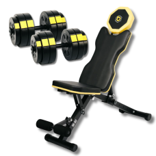 Набір Besport PowerPro гантелі 2х26кг з лавою WB-002, код: 00-G00000420