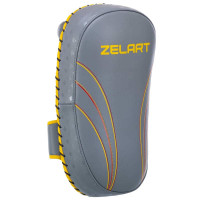 Пади для тайського боксу Тай-педи Zelart 200x90x350 мм, 2 шт, сірий-жовтий, код: BO-3877_GR