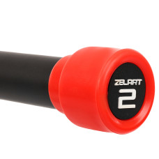Бодібар Zelart Body Bar 2 кг, чорний-червоний, код: FI-4776-2