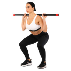 Бодібар Zelart Body Bar 2 кг, чорний-червоний, код: FI-4776-2
