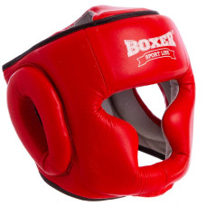 Шолом боксерський з повним захистом шкіряний Boxer Еліт L синій, код: 2033-1_LBL