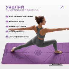 Килимок для йоги та фітнесу EasyFit Polarity Padma з ремнем, код: EF-A19241s-VP
