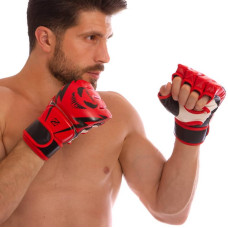 Рукавички для змішаних єдиноборств MMA Zelart розмір M, червоний-чорний, код: BO-1374_MRBK
