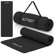 Килимок для йоги та фітнесу Actiget NBR 183 x 61 x 1 cм, чорний, код: ACT0020
