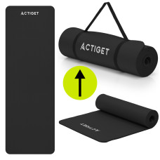 Килимок для йоги та фітнесу Actiget NBR 183 x 61 x 1 cм, чорний, код: ACT0020