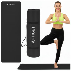 Килимок для йоги та фітнесу Actiget NBR 183 x 61 x 1 cм, чорний, код: ACT0020