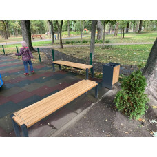 Лавка паркова InterAtletika Подвійна лінія, 1710х410х406 мм, код: LP006.1-SM