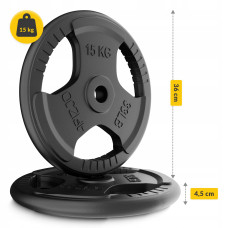 Диск металевий 4Fizjo 26 мм, 2x15 кг, чорний, код: P-5905973401371