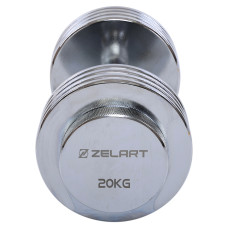 Гантель розбірна сталева хромована Zelart 1х20кг, хром, код: TA-5451-20-S52