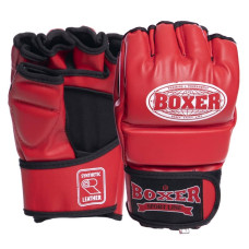 Рукавички для змішаних єдиноборств MMA Boxer L, червоний, код: 5021_LR
