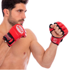 Рукавички для змішаних єдиноборств MMA Boxer L, червоний, код: 5021_LR