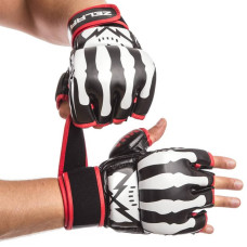 Рукавички для змішаних єдиноборств MMA Zelart розмір M, білий-чорний, код: BO-1395_MWBK