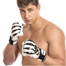 Рукавички для змішаних єдиноборств MMA Zelart розмір M, білий-чорний, код: BO-1395_MWBK