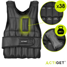 Жилет-обважнювач для тренувань Actiget 10 кг зі змінною вагою Black, код: ACT0122