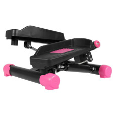 Міні-степпер поворотний з еспандерами SportVida Black/Pink, код: SV-HK0358