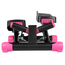 Міні-степпер поворотний з еспандерами SportVida Black/Pink, код: SV-HK0358