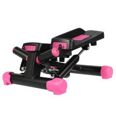 Міні-степпер поворотний з еспандерами SportVida Black/Pink, код: SV-HK0358