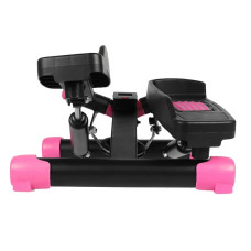 Міні-степпер поворотний з еспандерами SportVida Black/Pink, код: SV-HK0358